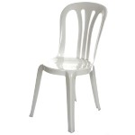 White Plastic Bistro / Banqueting Chair 