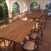 Cross back chairs around our Oak tables