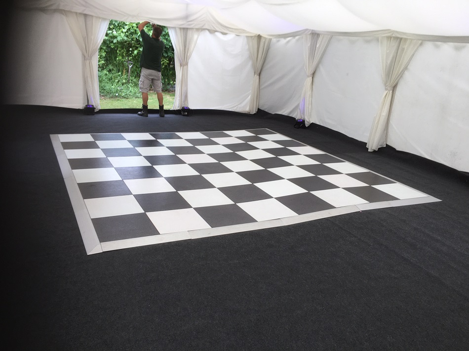 Black And White Sparkle Dance Floor On Uneven Ground Leisure